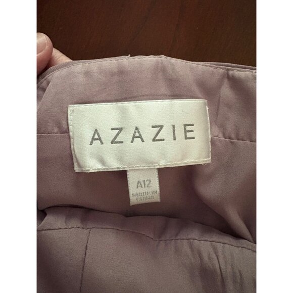 Azazie NWT Kora Chiffon Bridesmaid Formal Gown in Purple Dusk Size 12 - Picture 12 of 16